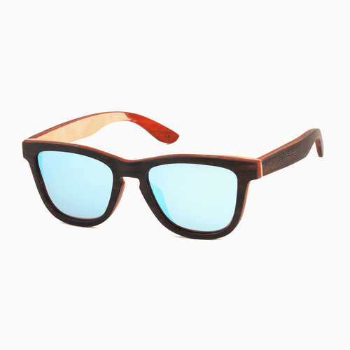 Clas Sonnenbrille Braun Beige mit blauem Glas