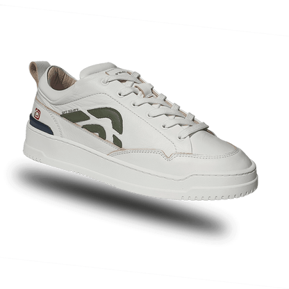 Off-Square duurzame witte unisex sneaker met groen logo