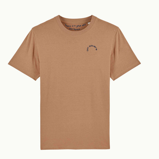 Ecologische bio katoenen duurzaam t-shirt camel voorkant